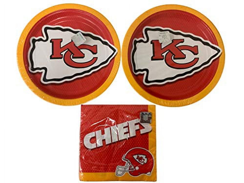 Kansas City Chiefs Football Party Plates And Napkins Bundle Serves 16
