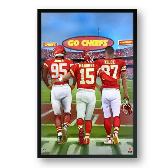 Kansas City Chiefs Framed 14" x 20" Three-Player Art Print