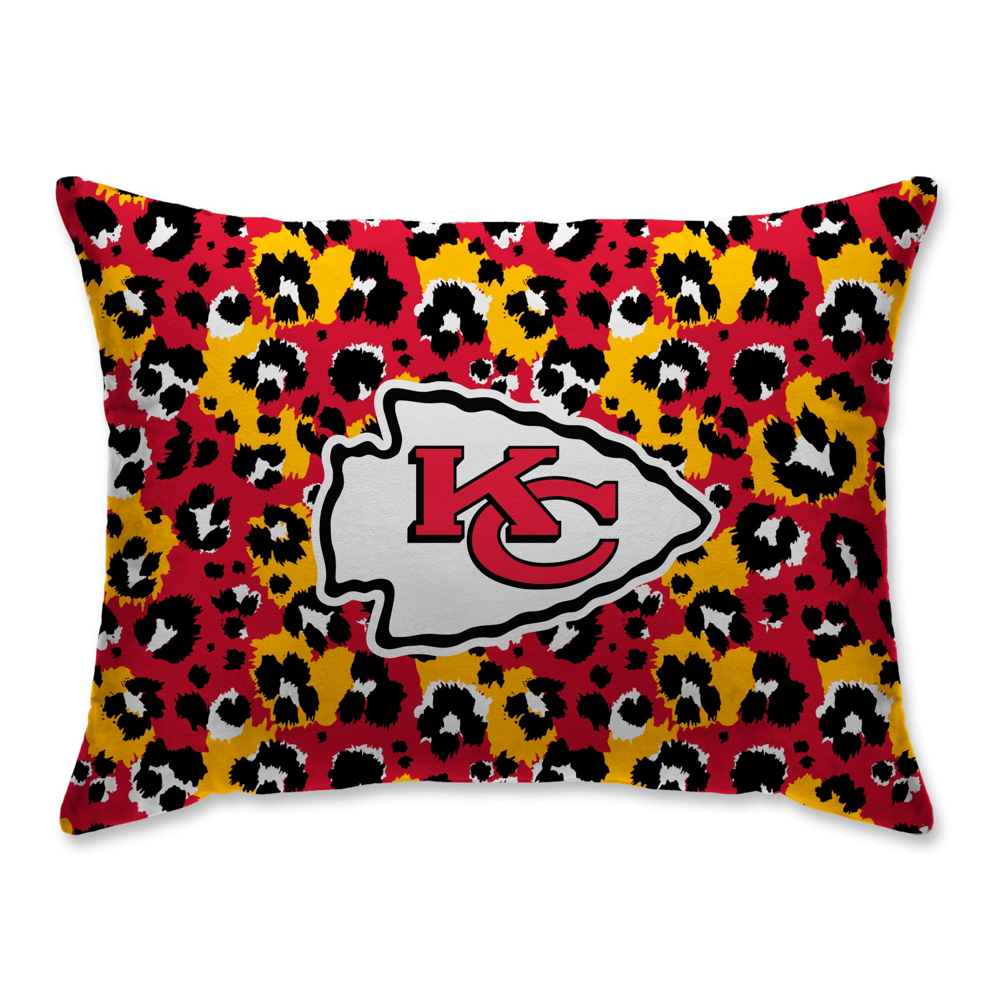 Kansas City Chiefs Leopard Plush Bed Pillow Red
