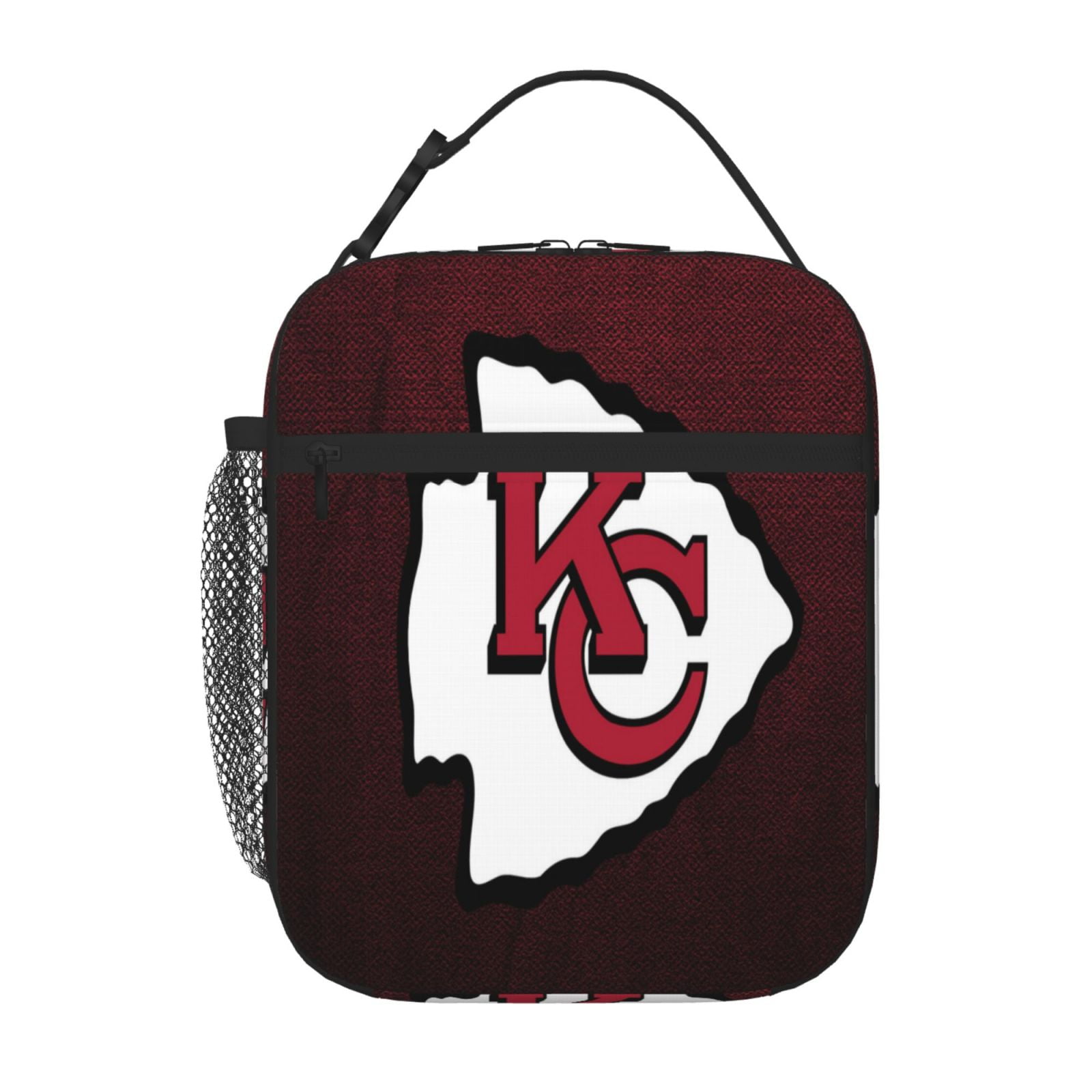 KansasCityChiefs Lunch bag Reusable Thermal Insulated Cooler Lunch box with Bottle Holder for