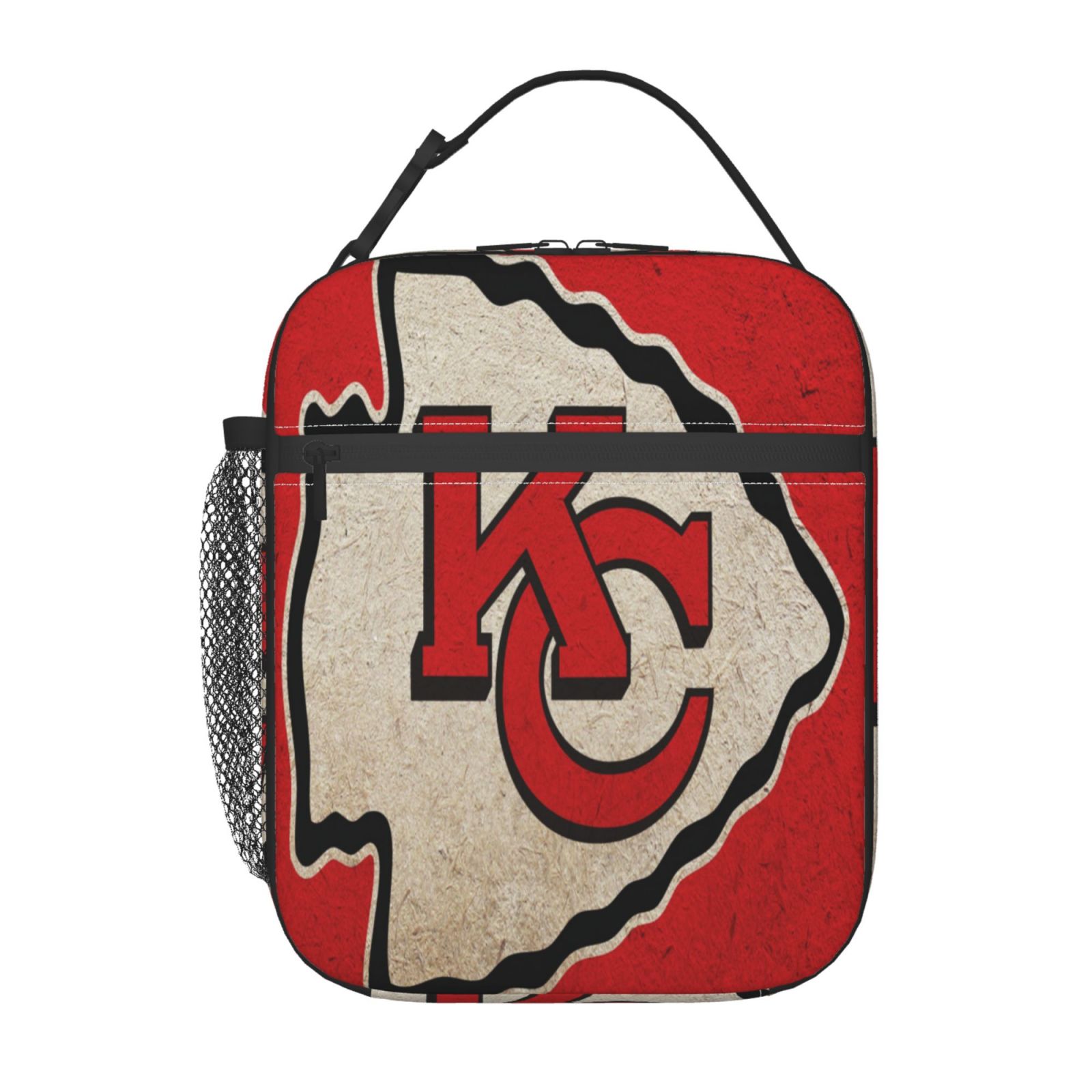 KansasCityChiefs Lunch bag Reusable Thermal Insulated Cooler Lunch box with Bottle Holder for