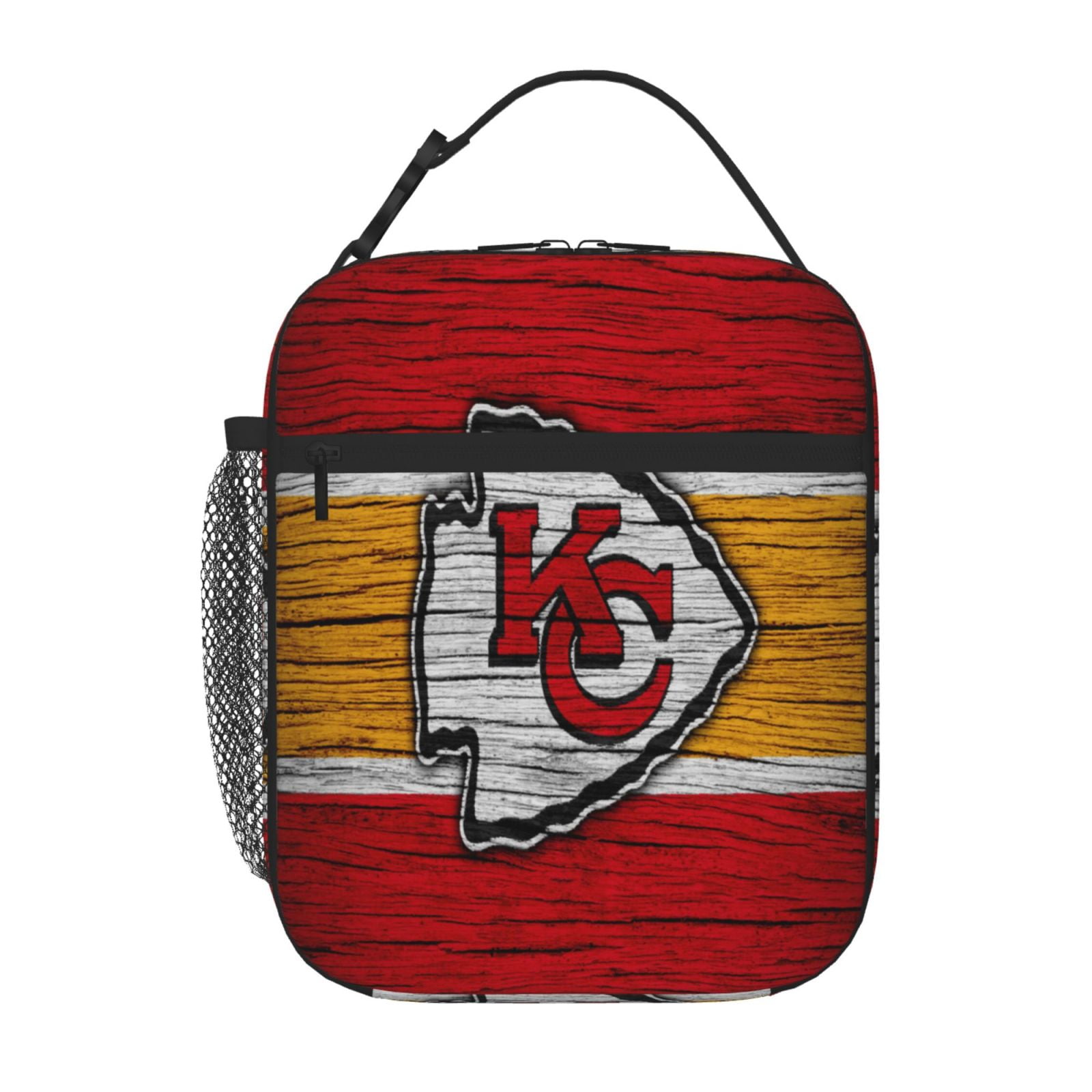 KansasCityChiefs Lunch bag Reusable Thermal Insulated Cooler Lunch box with Bottle Holder for