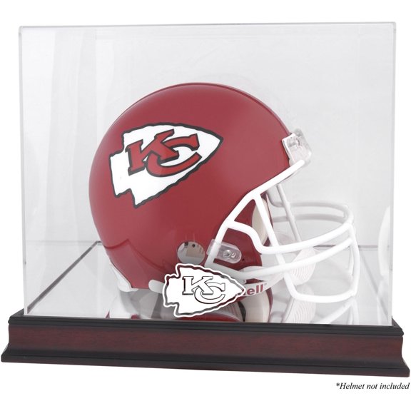 Kansas City Chiefs Mahogany Helmet Logo Display Case with Mirror Back