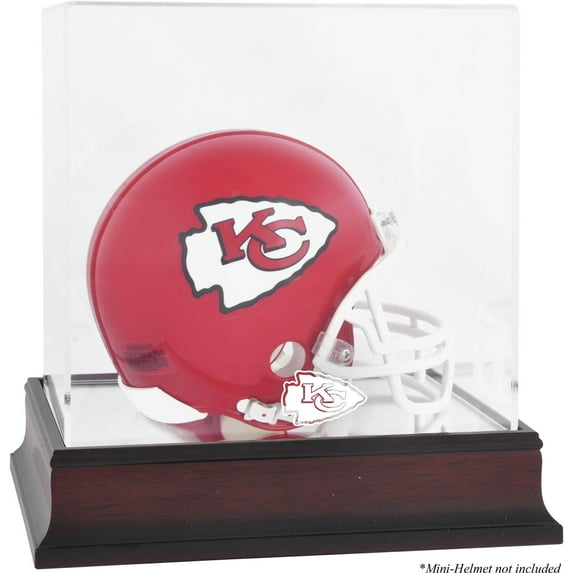 Kansas City Chiefs Mahogany Logo Mini Helmet Display Case