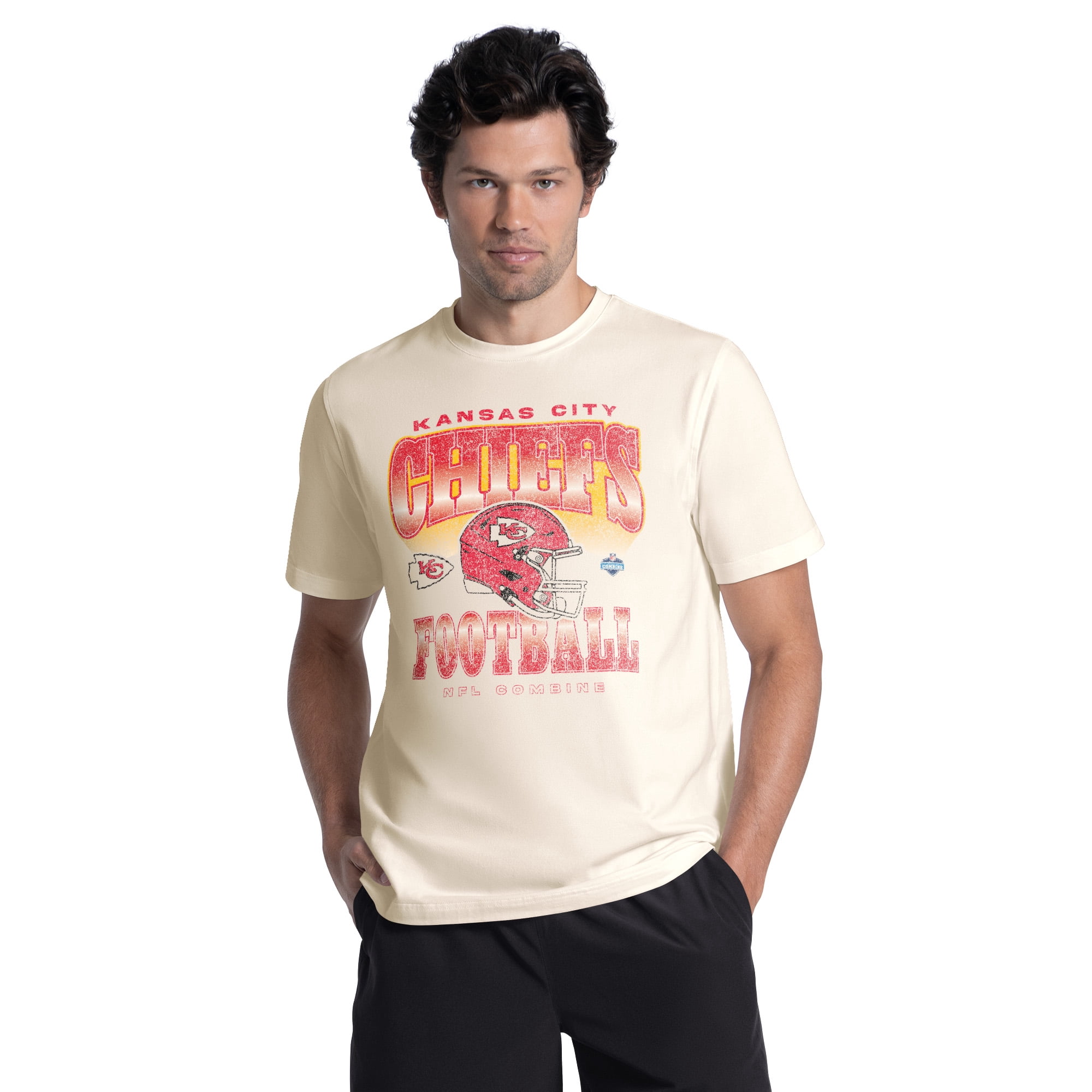 Kansas City Chiefs Men's NFL Combine Faded Fashion Short Sleeve T-Shirt