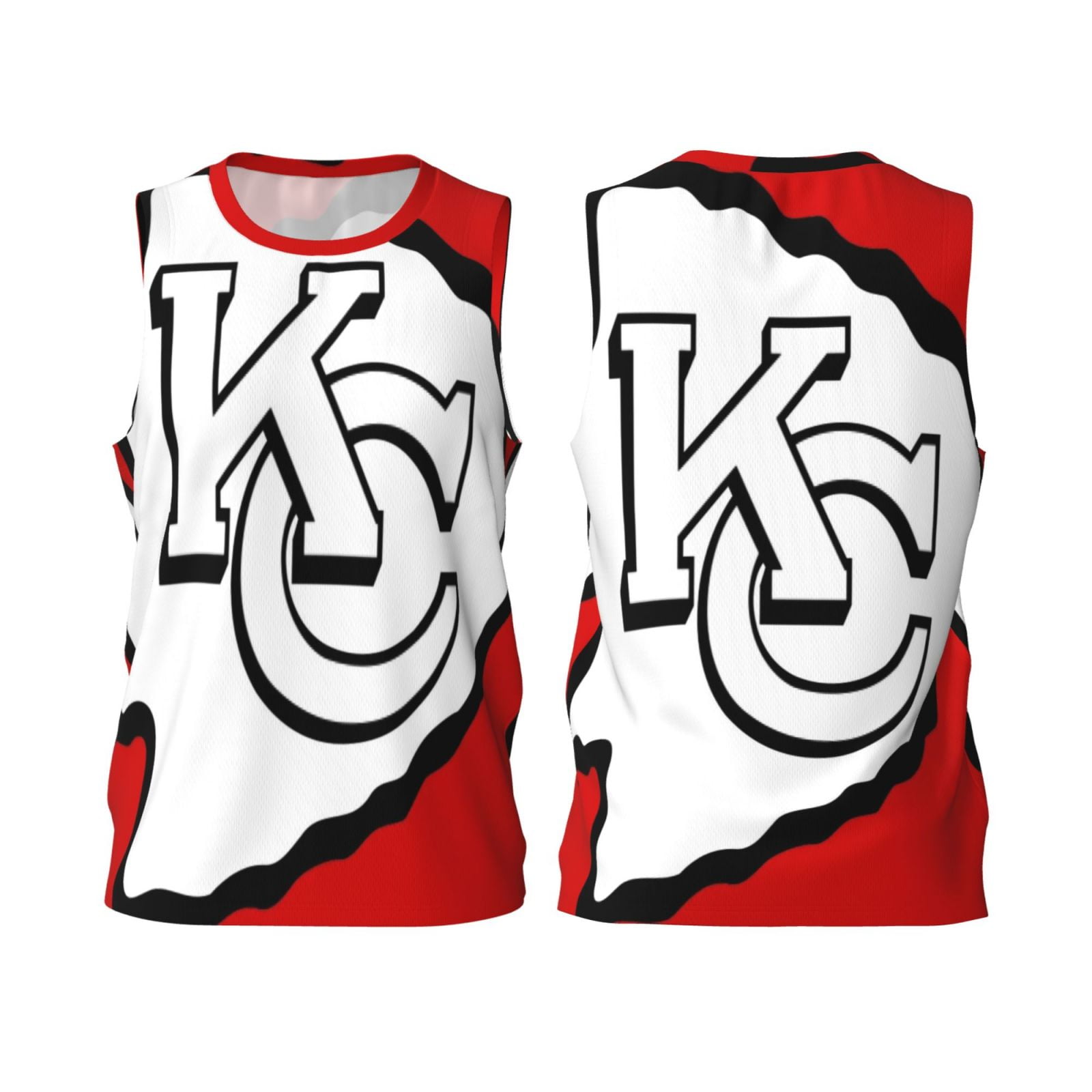 KansasCityChiefs Mens Tank Top Basketball Jersey Workout Sleeveless