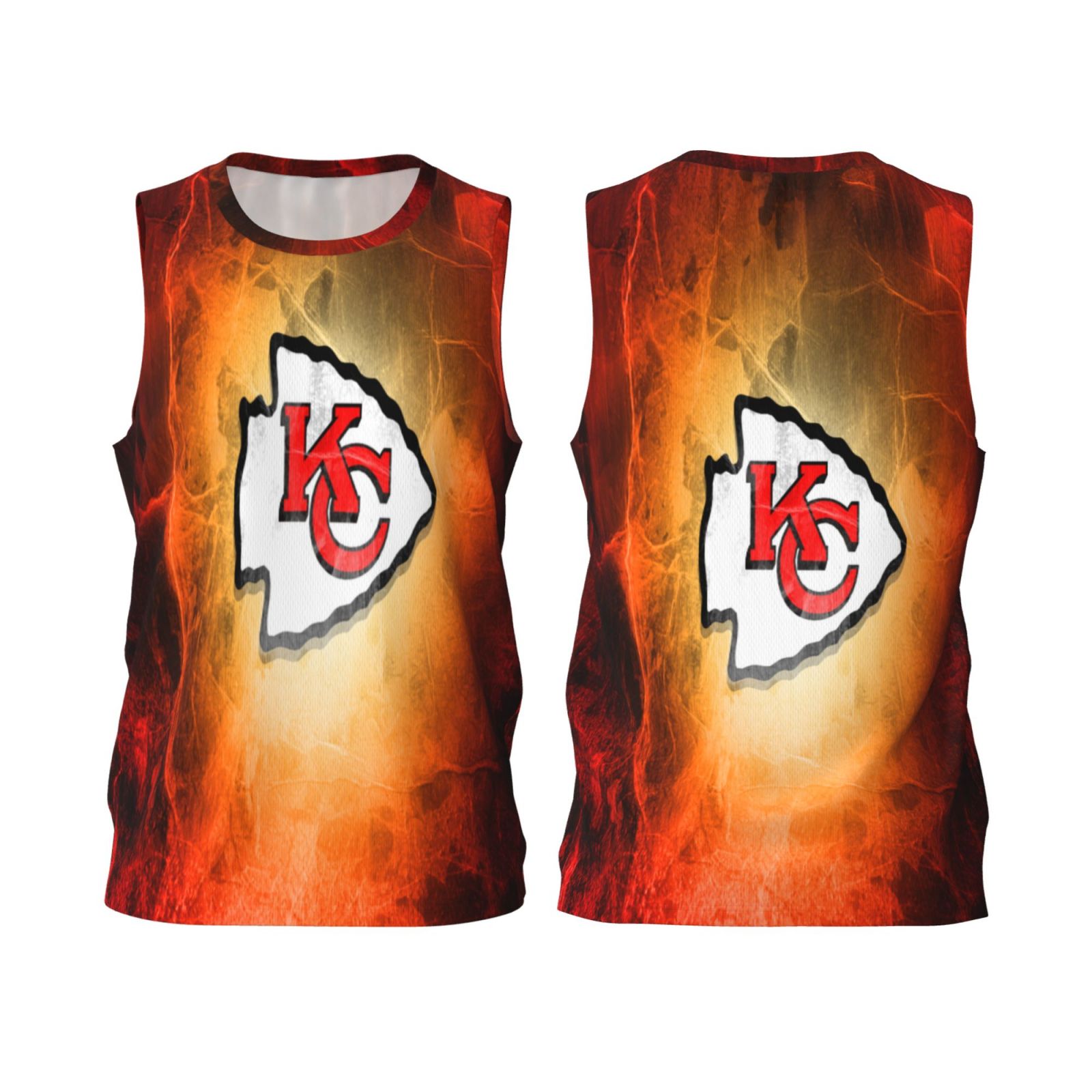 KansasCityChiefs Mens Tank Top Basketball Jersey Workout Sleeveless