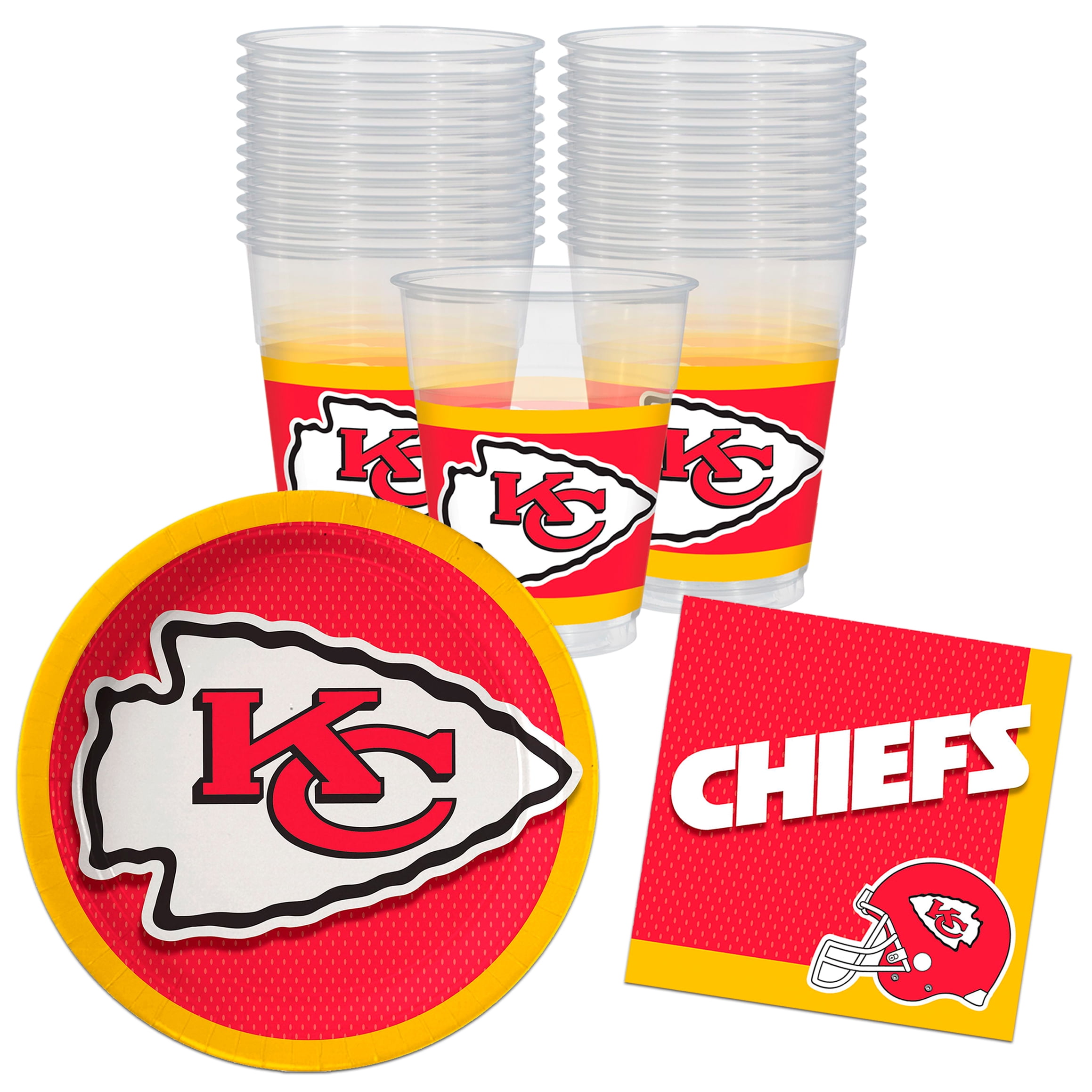 Kansas City Chiefs Plates Napkins Cups 8 Guests Party Tableware Set