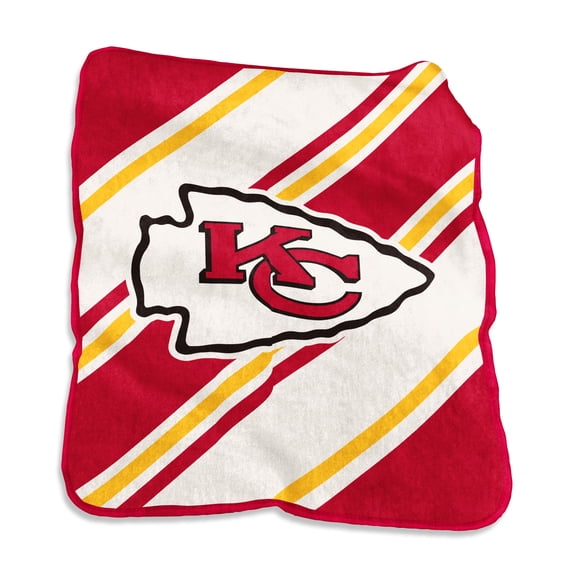 Logo Brands Kansas City Chiefs 50" x 60" Raschel Stripe Throw Blanket