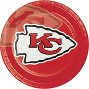 Kansas City Chiefs Round Paper Plates 24 Count for 24 Guests