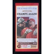 Kansas City Chiefs Super Bowl 57 LVII Champions Original Front Page KC Star 14x26 Framed Newspaper With Travis Kelce Andy Reid 2/14/23 CHAMPS
