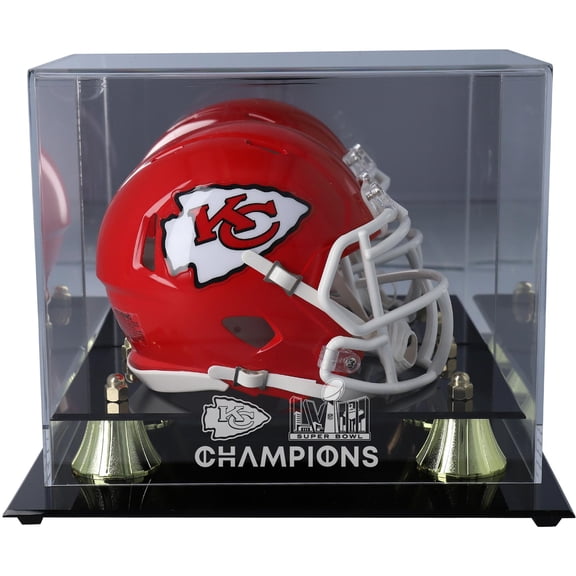 Kansas City Chiefs Super Bowl LVIII Champions Golden Classic Mini Helmet Logo Display Case - Fanatics Authentic Certified