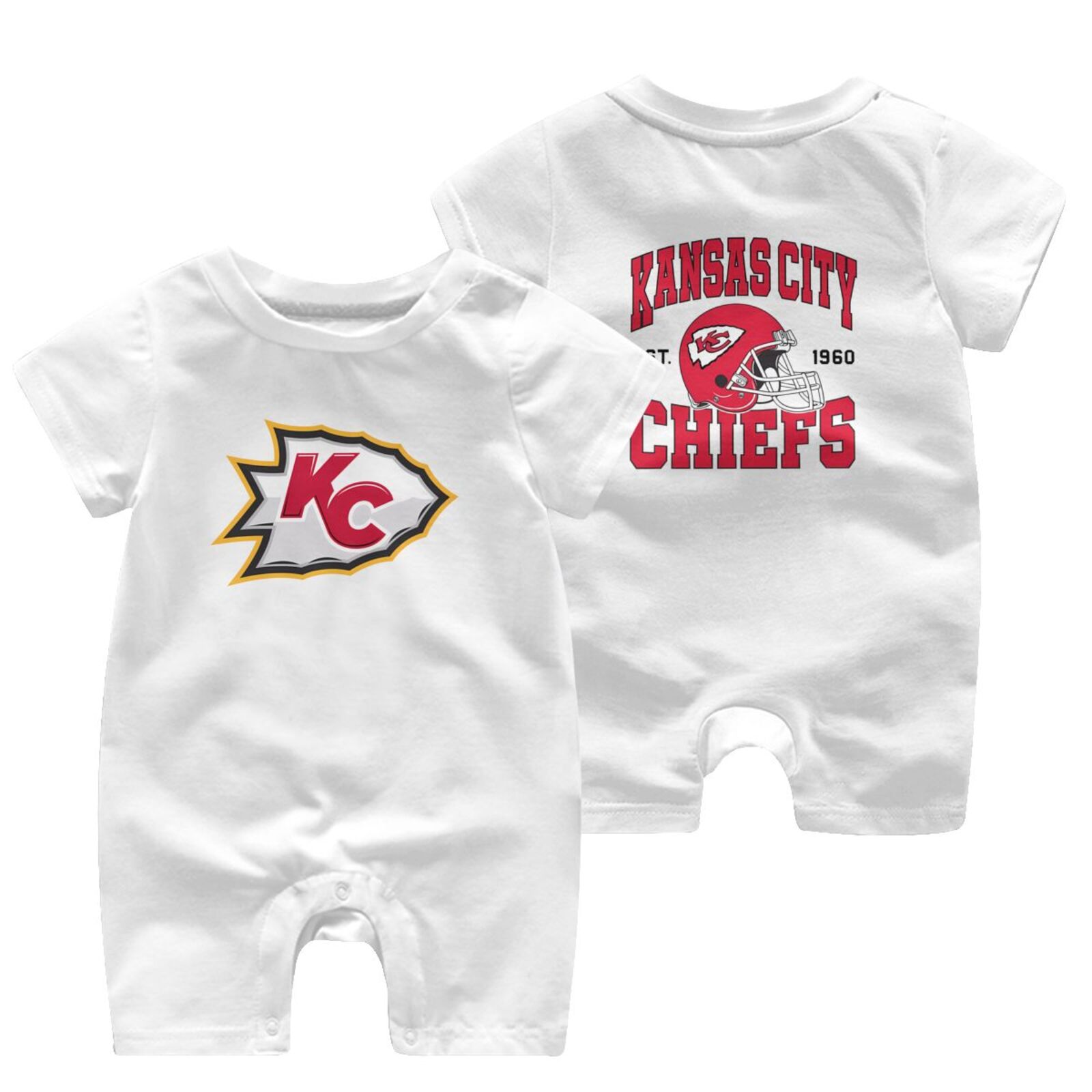 KC Chiefss Team fan Apparel TShirt Logo Newborn Baby short sleeve