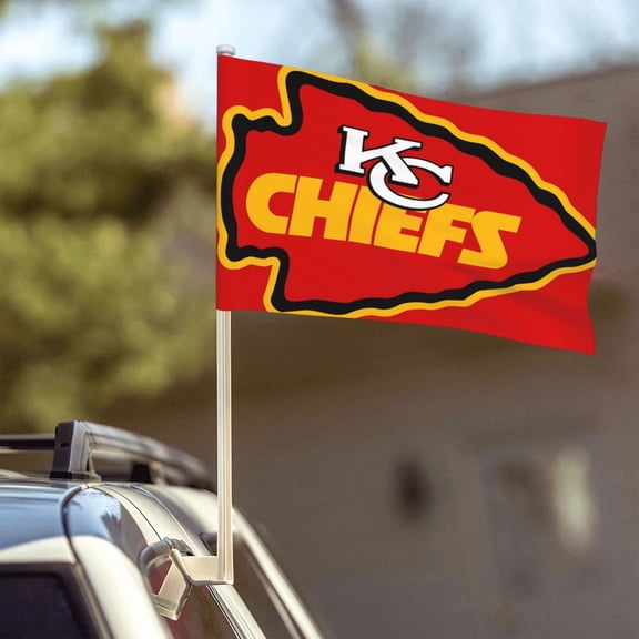 Kansas_City Custom Car Flag 12" x 18", Football Team Fan Game Day Themed Flag, Personalized Car Decorative Flag, Weatherproof Car Flag, Window Hanging Flag (Flagpole Not Included)