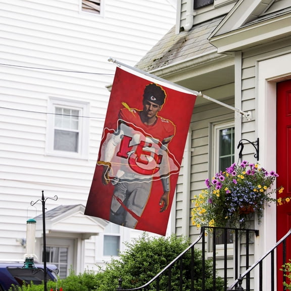 Kansas_City Custom Vertical Double Sided Flag 3x5FT, American Football Team Fans Support Victory Flag for Indoor and Outdoor Garden Wall Decoration