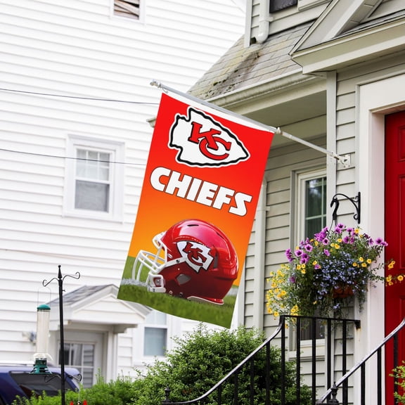 Kansas_City Custom Vertical Double Sided Flag 3x5FT, American Football Team Fans Support Victory Flag for Indoor and Outdoor Garden Wall Decoration
