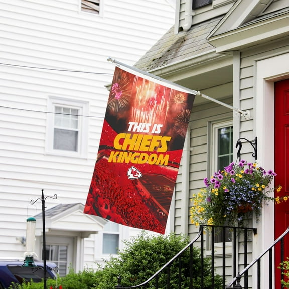 Kansas_City Custom Vertical Double Sided Flag 3x5FT, American Football Team Fans Support Victory Flag for Indoor and Outdoor Garden Wall Decoration