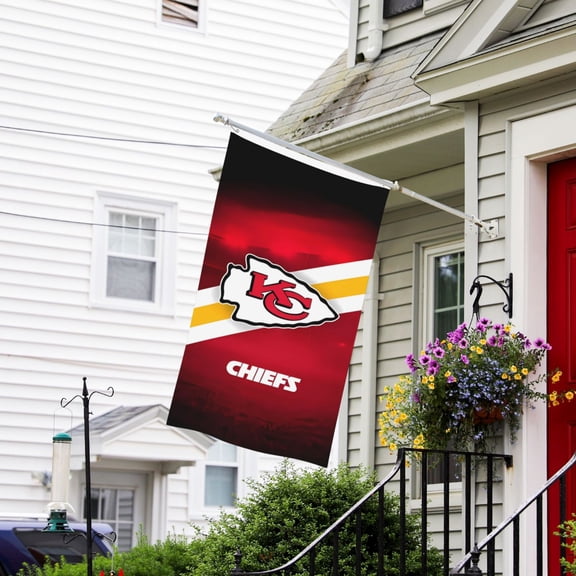 Kansas_City Custom Vertical Double Sided Flag 3x5FT, American Football Team Fans Support Victory Flag for Indoor and Outdoor Garden Wall Decoration
