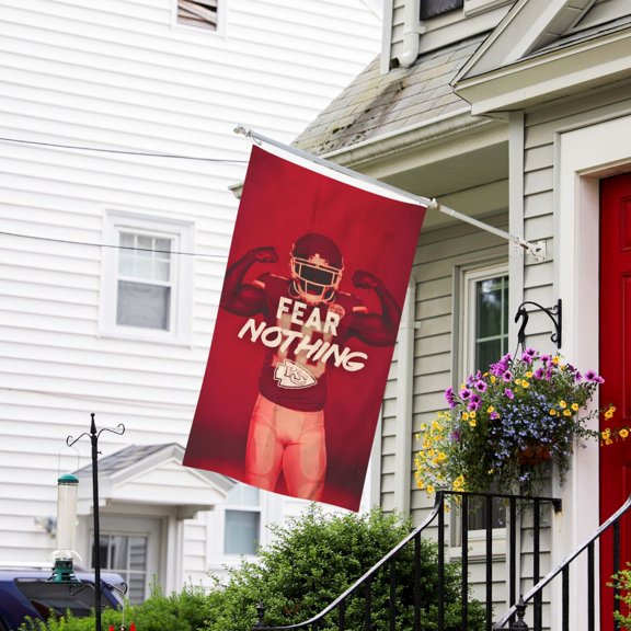 Kansas_City Custom Vertical Double Sided Flag 3x5FT, American Football Team Fans Support Victory Flag for Indoor and Outdoor Garden Wall Decoration