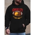 thumbnail image 1 of Kansas City EST 1960 Men's Hoodie - Cozy Fleece Sweatshirt with Helmet & Laces Print, Gray, Long Sleeve, Casual Winter Wear for KC Fans, Cold Weather Clothing, 1 of 9