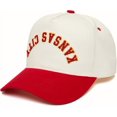 thumbnail image 1 of Kansas City Embroidered Hat, Adjustable Baseball Cap with Retro Arched Lettering, Stylish Unisex Cap for Sports, Travel, Concerts and Everyday Fashion, Comfortable Curved Brim Headwear, 1 of 5