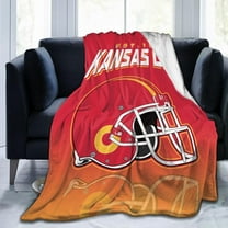 Kansas City Flannel Throw Blanket Gifts for Men Women Youth Fans Decorative Football Style Travel Blanket for Decor Sofa Bed, 50" x 60
