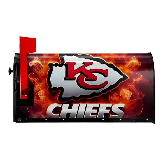 Kansas_City Football Team 21" x 18" Welcome Magnetic Mailbox Cover, Easy to Install, Weatherproof and Fade Resistant, Suitable for Outdoor Gardens and Patios, Fan Holiday Gift 25.5" x 21"