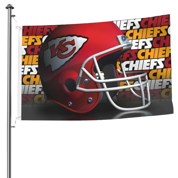 Kansas_City Football Team Custom Double Sided Flag 5x8ft, Game Day Support Flag Hanging Outdoor Garden Hanging Flag, Football Fan Home Indoor and Outdoor Decor