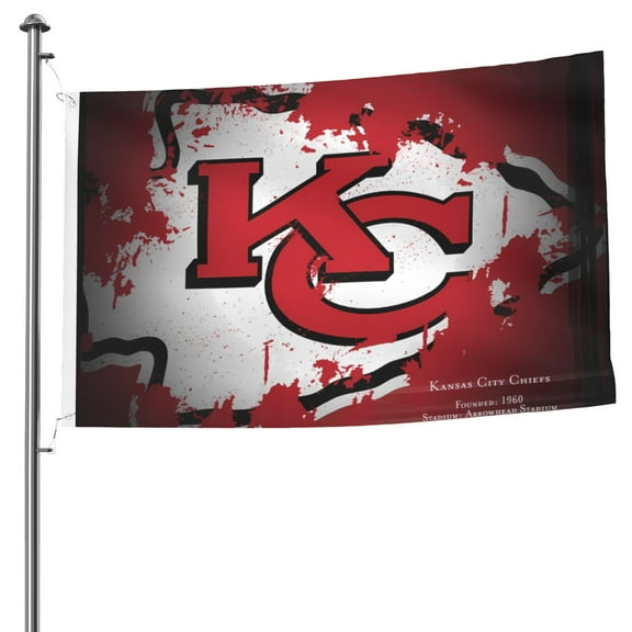 Kansas_City Football Team Custom Double Sided Flag 5x8ft, Game Day Support Flag Hanging Outdoor Garden Hanging Flag, Football Fan Home Indoor and Outdoor Decor
