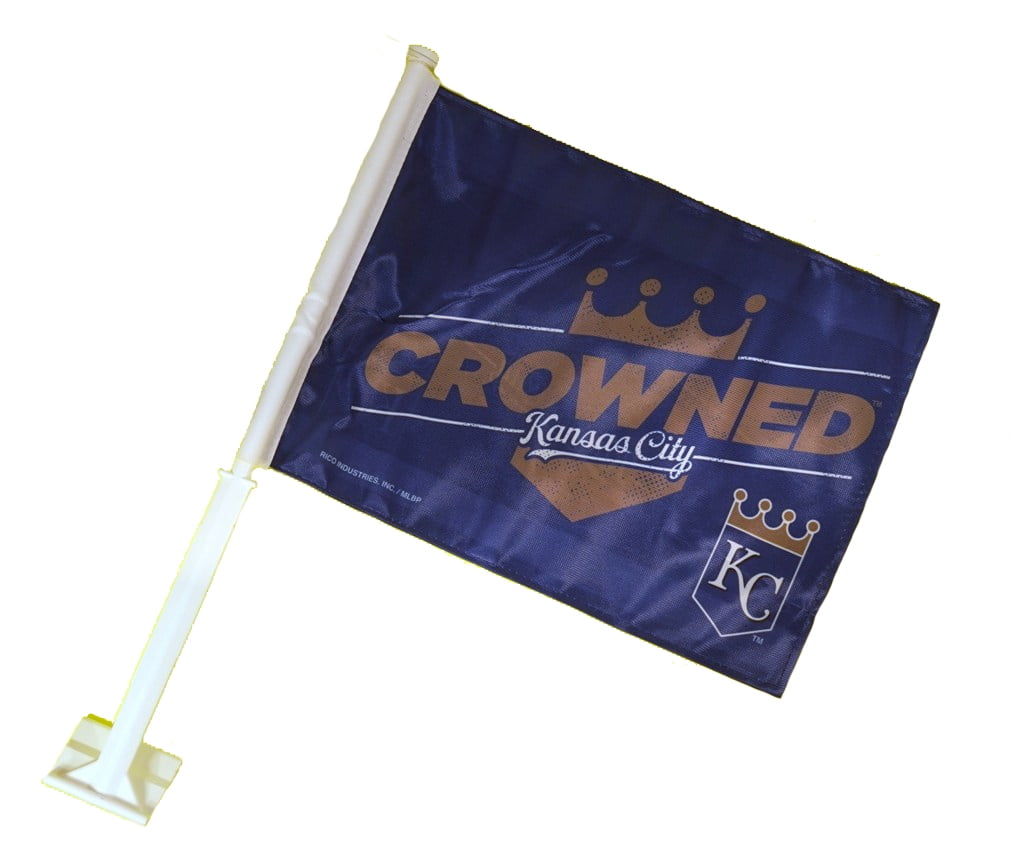 Kansas City KC Baseball Royal's Crowned 11x14 Window Mount 2-Sided Car Flag
