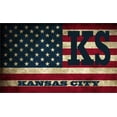 thumbnail image 1 of Kansas City KS Kansas Wyandotte County Vintage US Flag Decal Bumper Sticker 3M Vinyl 3" x 5", 1 of 3