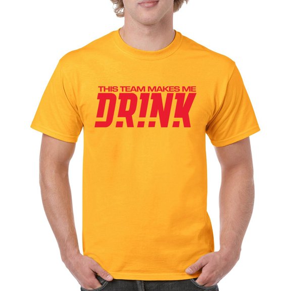 Kansas City Makes Me Drink T-shirt Tailgate Fantasy Football Fan MO Men's Tee