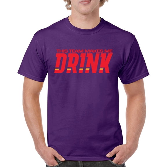 Kansas City Makes Me Drink T-shirt Tailgate Fantasy Football Fan MO Men's Tee