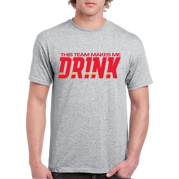 Kansas City Makes Me Drink T-shirt Tailgate Fantasy Football Fan MO Men's Tee