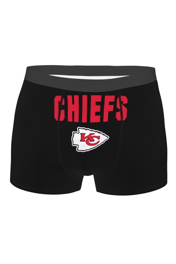 Kansas_City Men's Boxer Briefs American Football Customized Briefs Adult Boxer Briefs Stretch Fabric and Elastic Waistband Fan Gifts