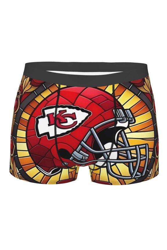 Kansas_City Men's Boxer Briefs American Football Customized Briefs Adult Boxer Briefs Stretch Fabric and Elastic Waistband Fan Gifts
