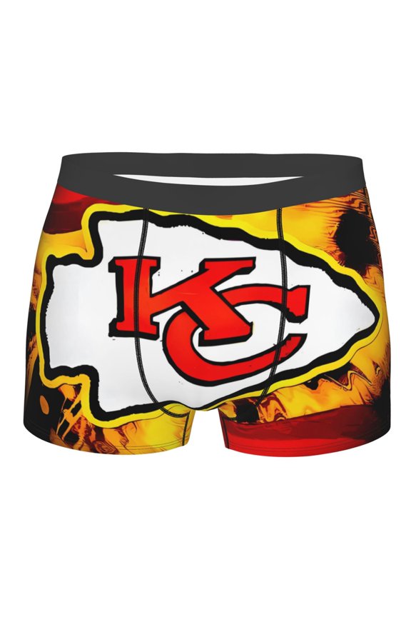 Kansas_City Men's Boxer Briefs American Football Customized Briefs Adult Boxer Briefs Stretch Fabric and Elastic Waistband Fan Gifts