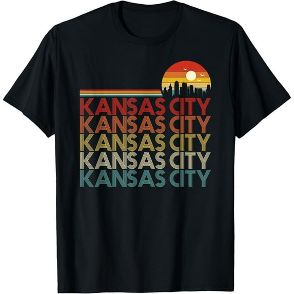Kansas City Missouri Retro Vintage 80s Style Kansas City T-ShirtMen and women, Black T-shirt, size: Extra large