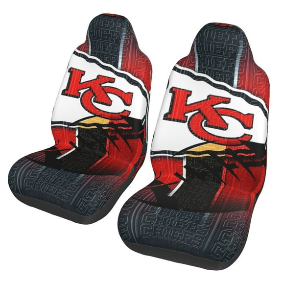 Kansas_City New Car Seat Covers (Pack of Two), Breathable Polyester Car Seat Covers, Football Team Themed Car Gifts, Comfortable Seat Covers for Most Cars, Vans, Trucks and SUVs