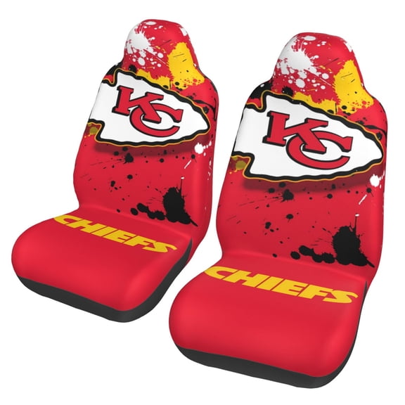 Kansas_City New Car Seat Covers (Pack of Two), Breathable Polyester Car Seat Covers, Football Team Themed Car Gifts, Comfortable Seat Covers for Most Cars, Vans, Trucks and SUVs