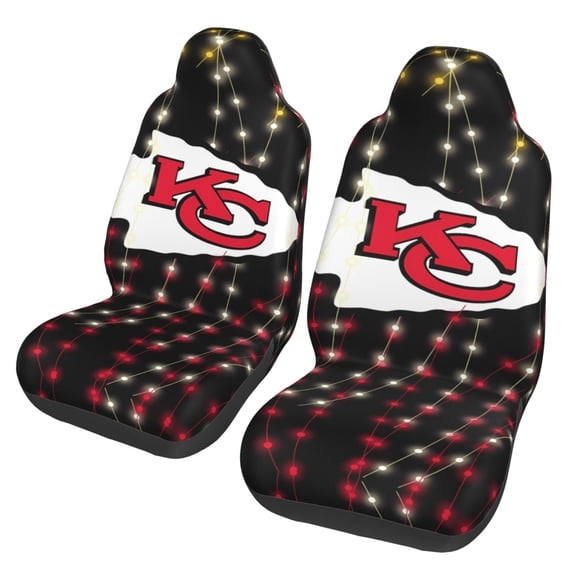 Kansas_City New Car Seat Covers 2-Pack, Breathable Polyester Car Seat Covers, Football Team Themed Car Gifts, Comfortable Seat Covers for Most Cars, Vans, Trucks, and SUVs