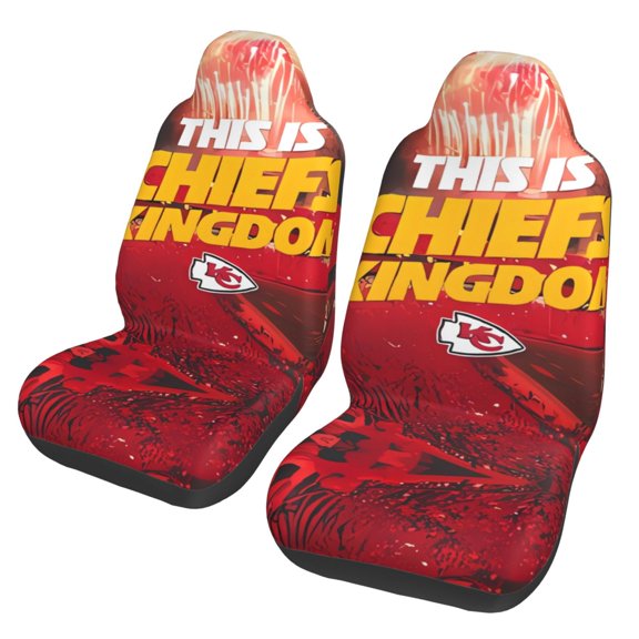 Kansas_City New Car Seat Covers 2-Pack, Breathable Polyester Car Seat Covers, Football Team Themed Car Gifts, Comfortable Seat Covers for Most Cars, Vans, Trucks, and SUVs