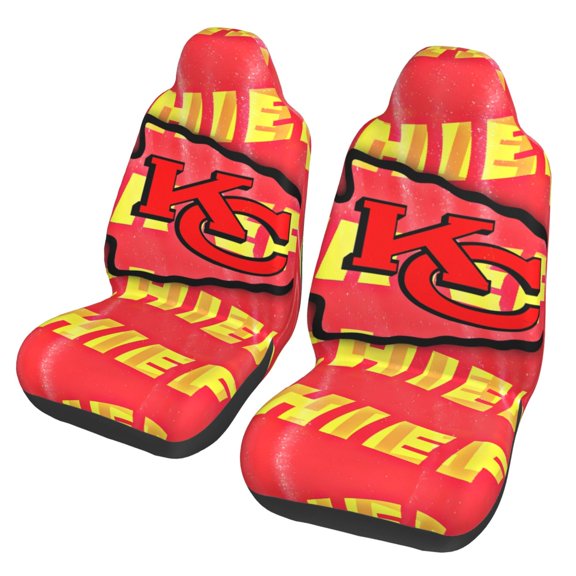 Kansas_City New Car Seat Covers (Pack of Two), Breathable Polyester Car Seat Covers, Football Team Themed Car Gifts, Comfortable Seat Covers for Most Cars, Vans, Trucks and SUVs