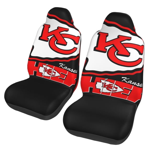 Kansas_City New Car Seat Covers (Pack of Two), Breathable Polyester Car Seat Covers, Football Team Themed Car Gifts, Comfortable Seat Covers for Most Cars, Vans, Trucks and SUVs