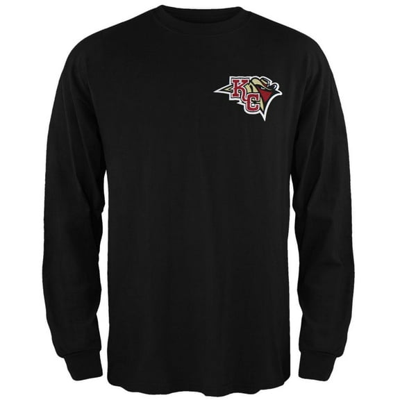 Kansas City Outlaws - Dual Logo Black Long Sleeve T-Shirt - Medium