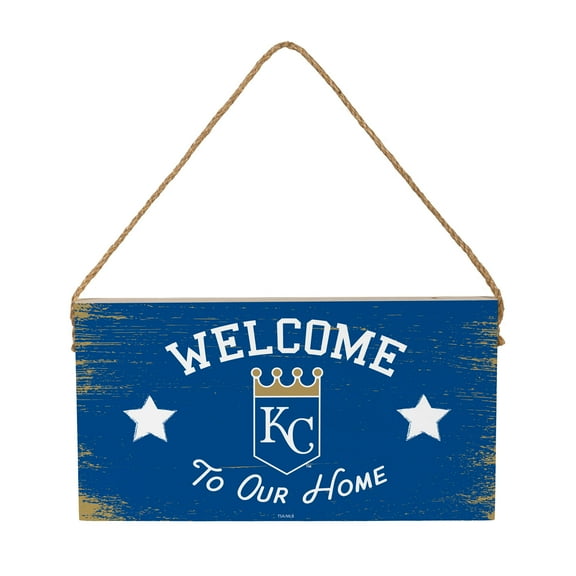 Kansas City Royals 6" x 11" Welcome Home Wood Wall Sign with Rope Hanger
