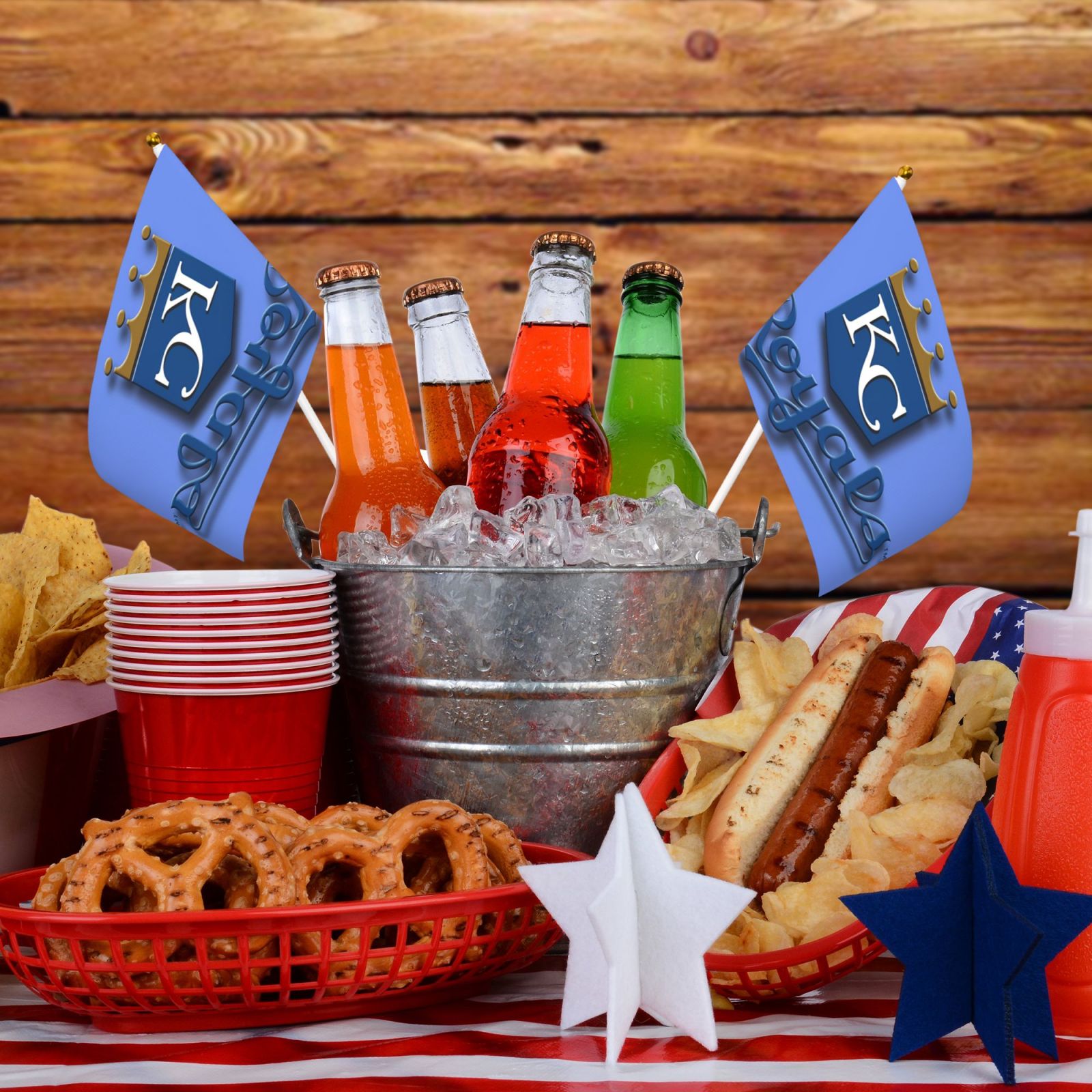 Kansas_City_Royals Handheld Flag and Mini Stick Flag 5.5x8.2in