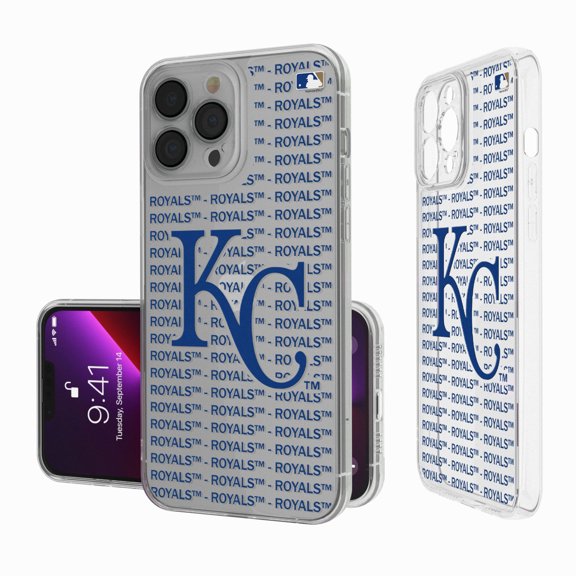 Kansas City Royals Text Backdrop Clear iPhone Case
