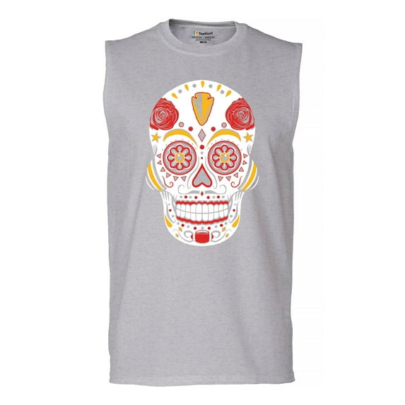 Kansas City Sugar Skull Men's Muscle Shirt KC Die-Hard Football Fan Tailgating