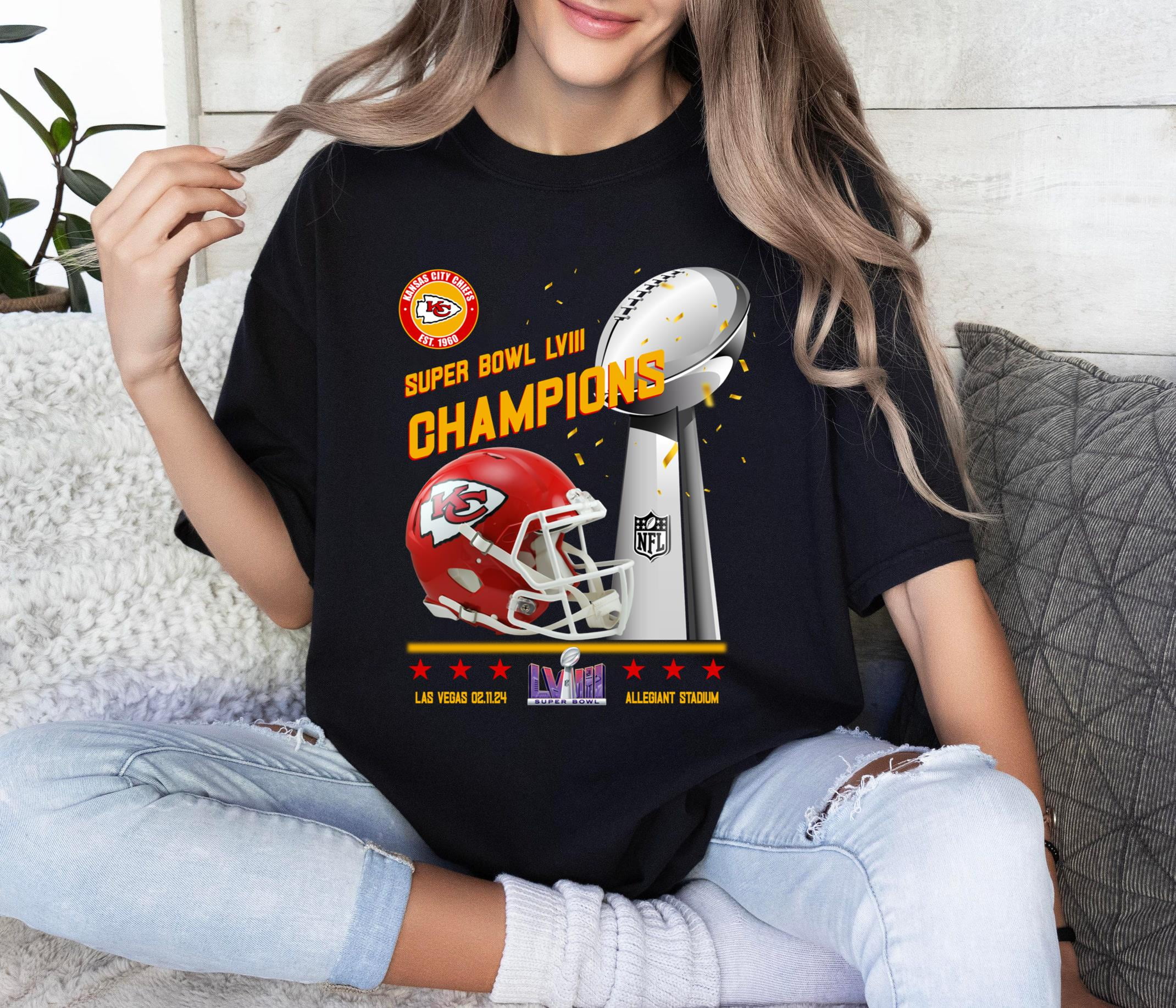 Kansas City TShirt, Chiefs TShirt 2024 Super Bowl LVIII Champions v4